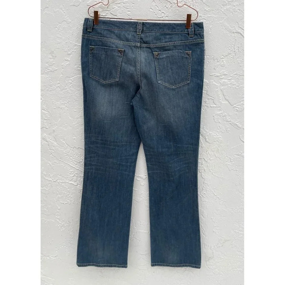 Elie Tahari Womens Mid Rise Bootcut Leg Denim Jeans Blue Sz L/XL - Picture 2 of 13